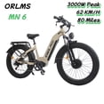 thumbnail image 1 of ORLMS MN 6 All-Terrain E Mountain Bike, 3000W Dual Motor Electric Bike, 26" x 4.0" Fat Tires, Hydraulic Disc Brakes, Shimano 7-Speed, Khaki, 1 of 7