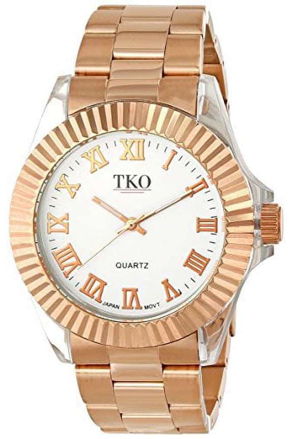 ORLOGI Women's TK606-RG Luxe Acrylic Case Rose Gold Metal Bracelet Watch