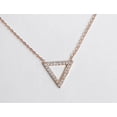thumbnail image 1 of ORLOV DIAMONDS 1 Ct Round Cut Moissanite Triangle Wedding Pendant Necklace for Women 14K Rose Gold Plated, 1 of 3
