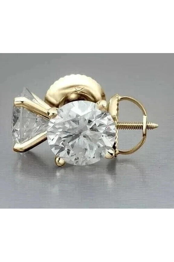 3Ct Real Moissanite Women's Halo Stud Earrings 14K White Gold Plated Silver