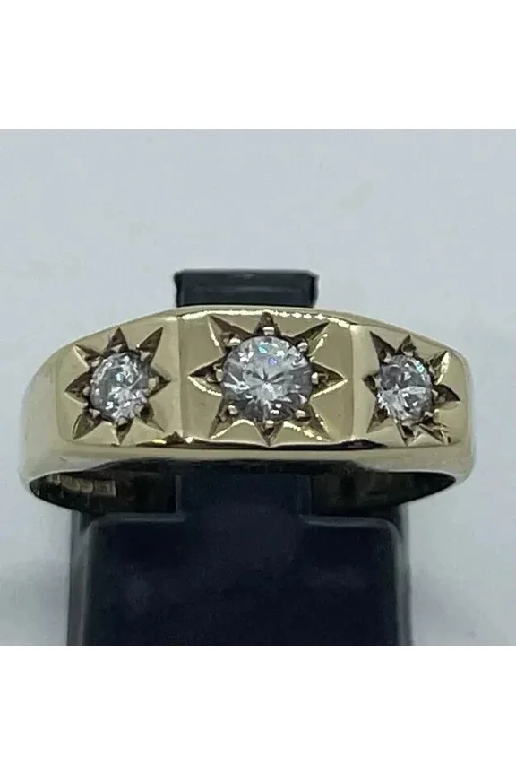 Gypsy Style Engagement Ring 14k Yellow Gold Plated 2Ct Round Cut Moissanite
