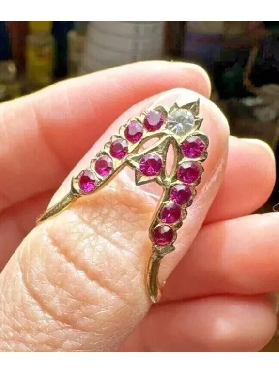 Lab Created Ruby Vintage Estate 1Ct Heirloom Wedding Ring 14K Yellow Gold Plated