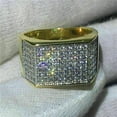 thumbnail image 1 of ORLOV DIAMONDS Men's Wedding Pinky Ring 14k Yellow Gold Plated 2.10Ct Moissanite Round Cut, 1 of 5