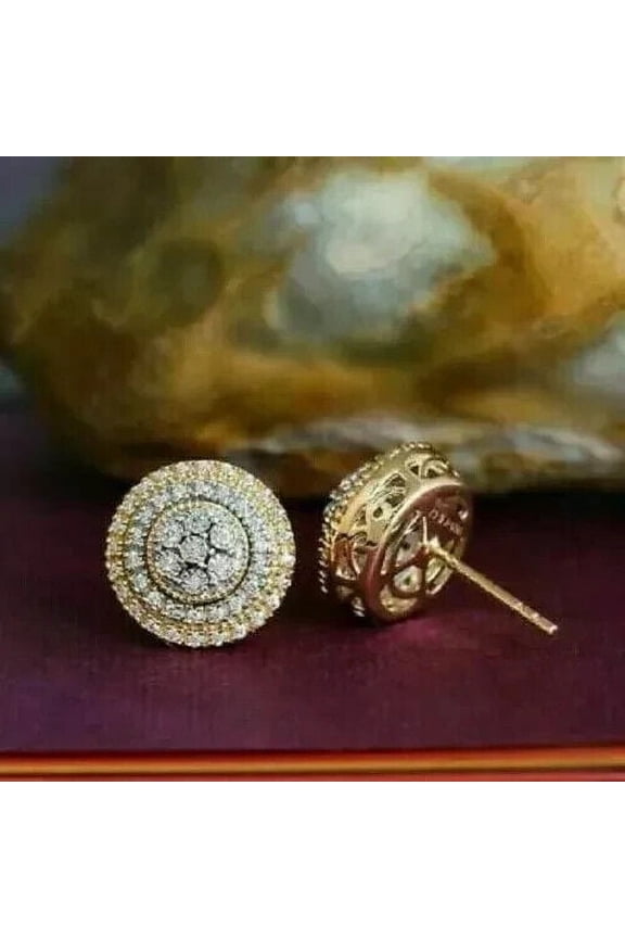 Round Cut Moissanite Solitaire Pendant Necklace 14K Yellow Gold Finish