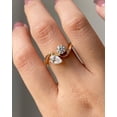thumbnail image 1 of ORLOV DIAMONDS Two Stone 2.50 Ct Round & Pear Moissanite Wedding Ring 14k Yellow Gold Plated, 1 of 5