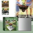 thumbnail image 1 of 40x40 inches Square Fire Pit Mat,4-Layer Fireproof Under Grill Mat Heat Insulated Indoor Fireplace Pad Protector for Deck,Patios,Grass,BBQ Smoker, Portable Reusable Oil-Proof and Waterproof(2PCS), 1 of 9