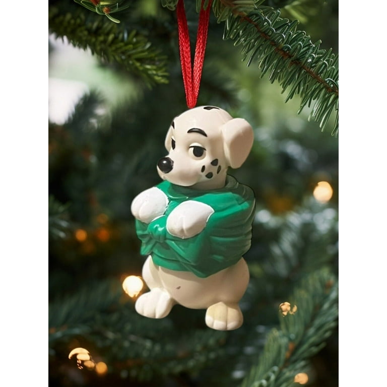 ORNAMENT 101 Dalmatians Green Christmas Wrap Vintage Disney