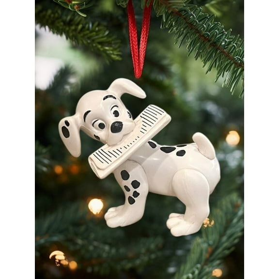 ORNAMENT 101 Dalmatians Holiday Hold Blue Newspaper Disney Figurine 3