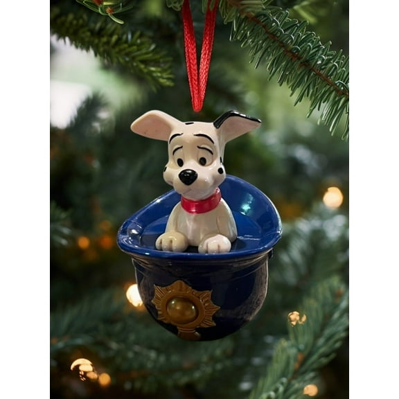 ORNAMENT 101 Dalmatians Sitting In Police Hat Disney Figurine 3 Charm