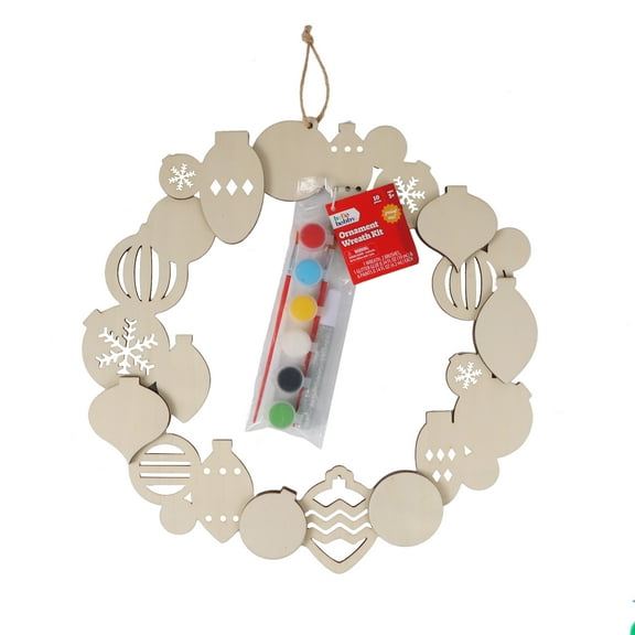 Hello Hobby Ornament Wreath, Unfinished Plywood Wreath, 15 in. x 0.35 in. x 15 in.