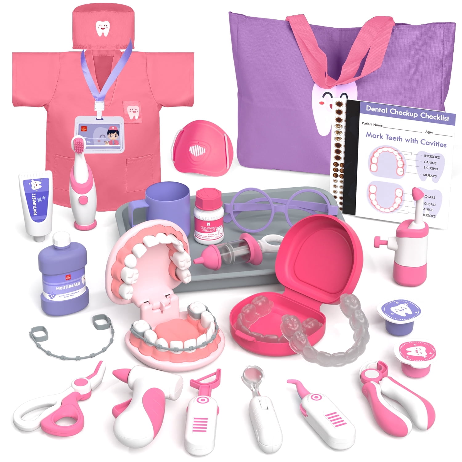 OROLIVING Toddler Doctor Kit, Pretend Play Medical Set with Dental