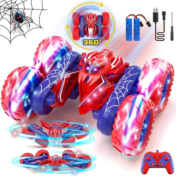 Remote Control Car, Toys for Boys 8-11 Years, 2.4Ghz Fast Stunt with Double Sided & Cool Light, RC Car Toy for Boys 5 6 7 8 9 10 11 Year Old, Outdoor Toys Birthday Gift for Boys