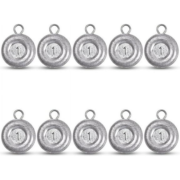 OROOTL 10pcs Disc Sinkers Fishing Weights,Coin Sinkers Weights Saltwater Surf Fishing Weights Catfishing Gear Tackle 1oz