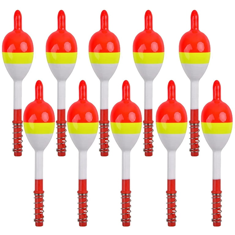 OROOTL 10pcs Wood Slip Bobbers Fishing Floats and Bobbers Spring Oval Stick Slip  Floats for Crappie Fishing 