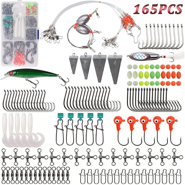 OROOTL 165pcs Surf Fishing Tackle Kit Saltwater Fishing Lures, Fishing
