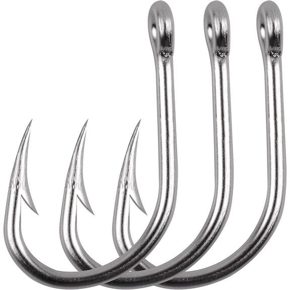 OROOTL 50Pcs Catfish Bait Hooks Live Bait Hooks Saltwater Live Bait Circle Hooks Stainless Steel Barbed Fishing Hooks Kit 1/0-10/0