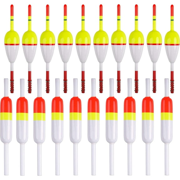 OROOTL Balsa Wood Spring Bobber Oval Fishing Floats, 20 Pack
