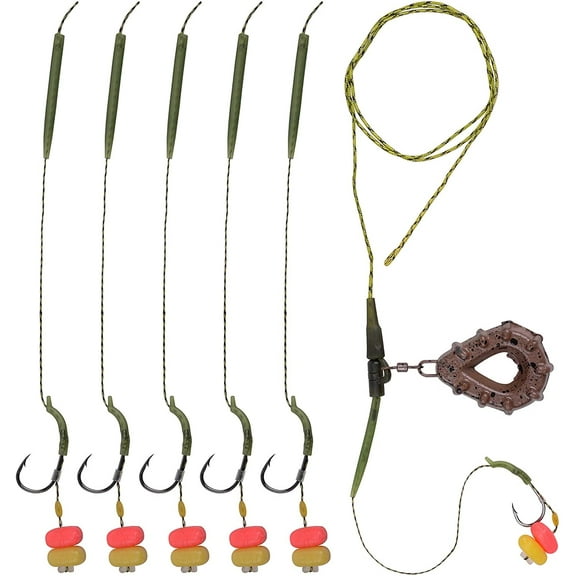 OROOTL Carp Fishing Rig Kit Hair Carp Fishing Accessories Set Carp Flat Pear Sinker with Rolling Quick Change Swivels for Carp Bass Carp Tackle Rigs Set Carp Hook Carp Sinker Corn