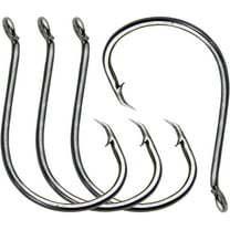 OROOTL Circle Hooks Fishing Hooks ,100pcs 2X Strong Saltwater Catfish Bass Fishing Hooks Custom Offset Sport Circle  Hooks  Size 1/0