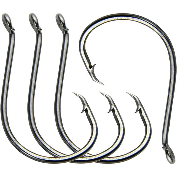 OROOTL Circle Hooks Fishing Hooks ,100pcs 2X Strong Saltwater Catfish Bass Fishing Hooks Custom Offset Sport Circle  Hooks  Size 1/0