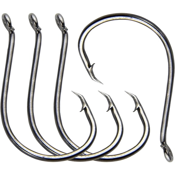 OROOTL Circle Hooks Fishing Hooks ,100pcs 2X Strong Saltwater Catfish Bass Fishing Hooks Custom Offset Sport Circle Hooks Size 4#