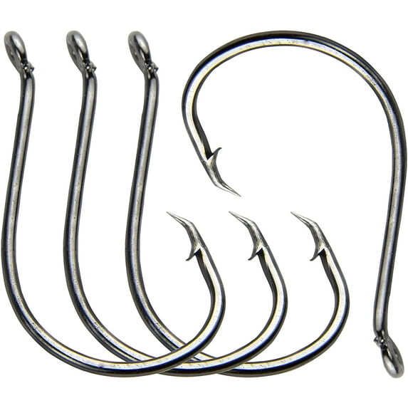 OROOTL Circle Hooks Fishing Hooks,100pcs 2X Strong Saltwater Catfish Bass Fishing Hooks Custom Offset Sport Circle Hooks Size 6/0