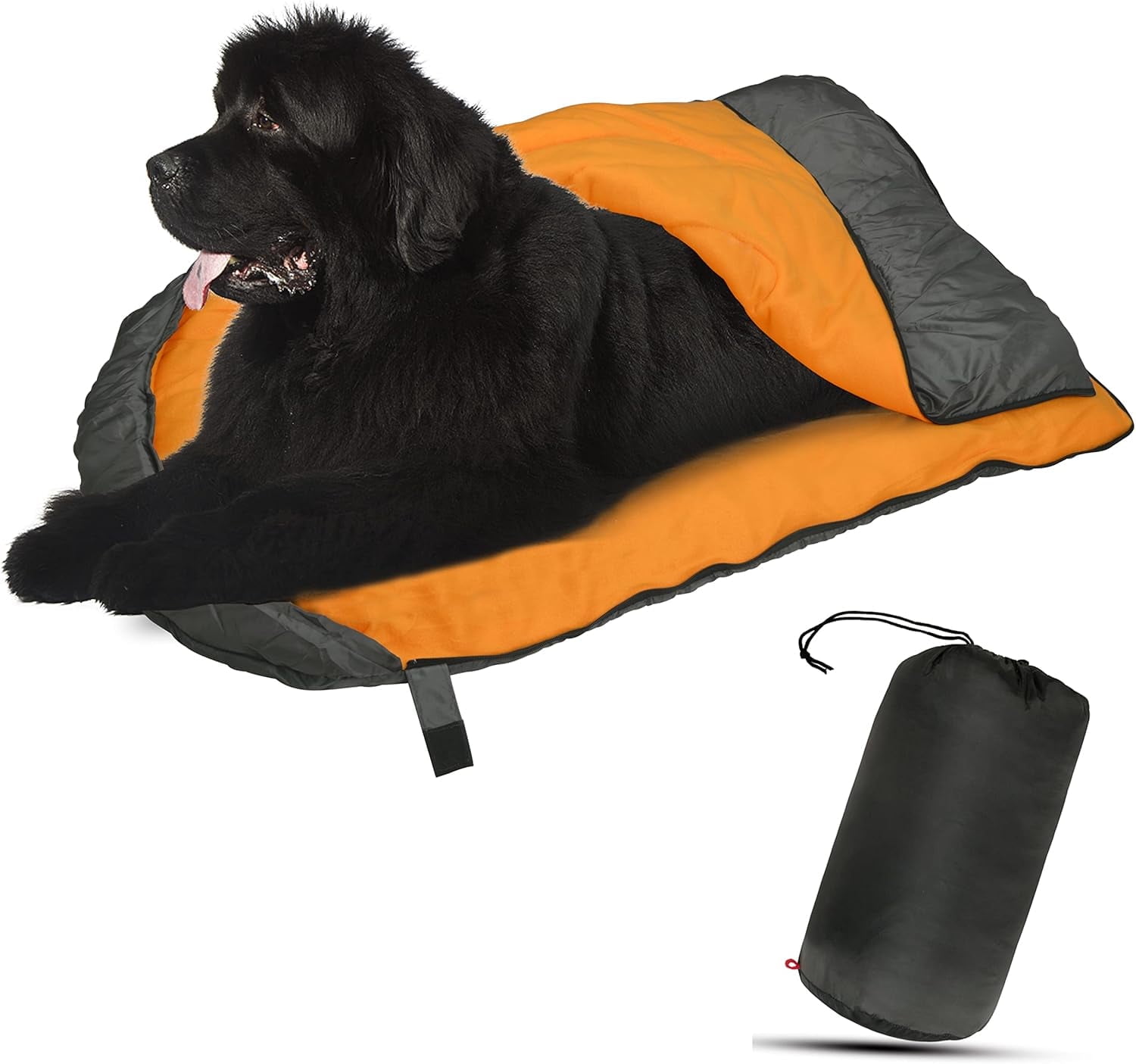 OROOTL  Dog Sleeping Bag, Portable Travel Dog Bed Ultra Soft Waterproof Pet Bed with Storage Bag Warm Packable Dog Bed for Camping Hiking Backpacking(Orange)
