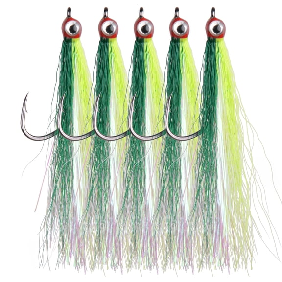 Clouser Minnow Fly Fishing Flies Streamer Fly Fishing Lure Bucktail Teaser Hook for Saltwater Flies Sea Bass Striper Flounder Fishing