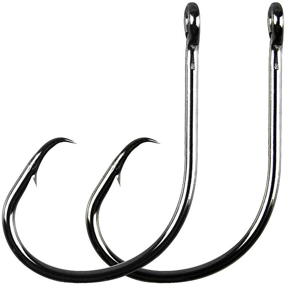 OROOTL Fishing Circle Hooks Saltwater Hook,100pcs High Carbon Steel Fishhooks in-line Straight Eye Hook