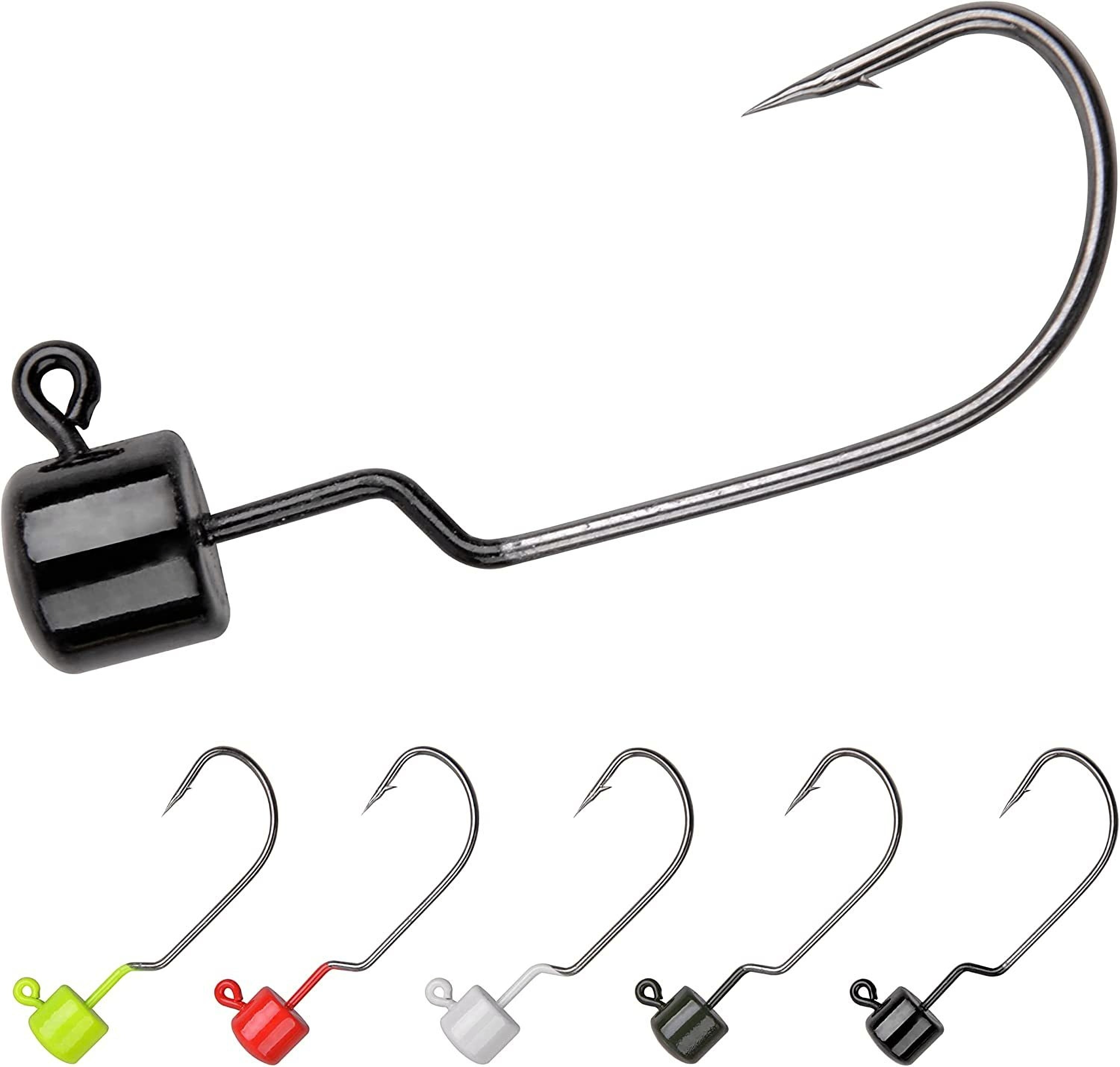 QualyQualy Ned Rig Jig Heads, 25 Pack Ned Rig Baits Kit for Bass Fishing,  Crappie Jig Heads Mushroom Head Jigs Fishing Hooks Weedless 5 Popular