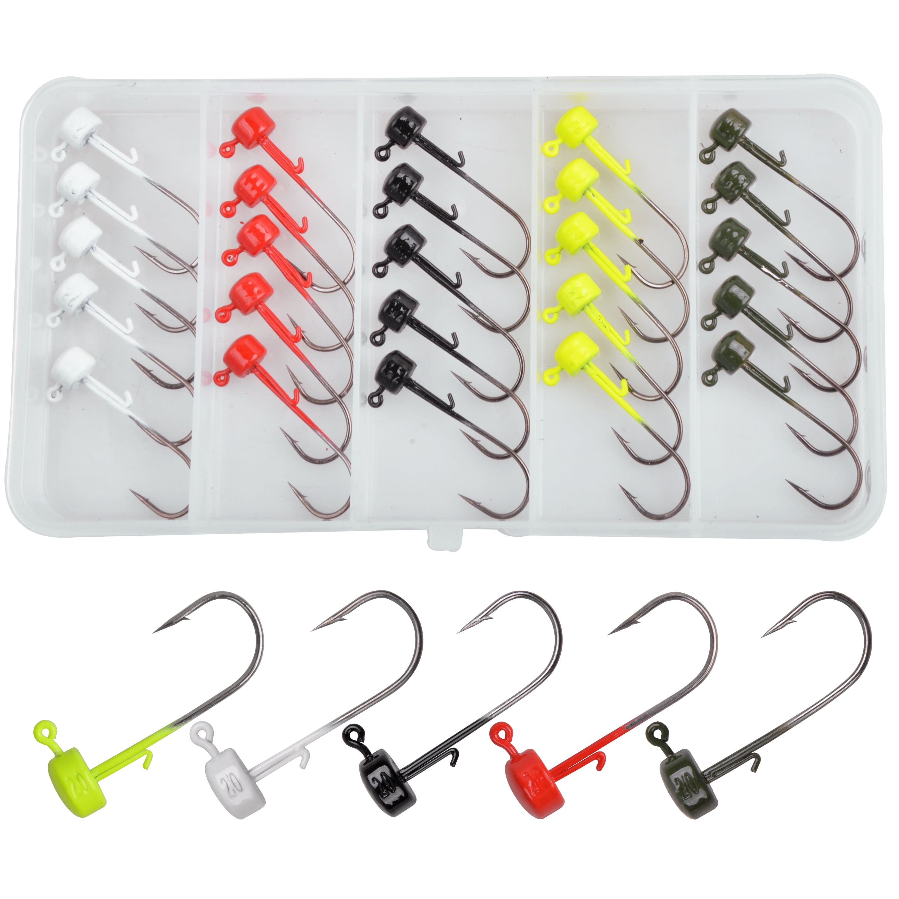 OROOTL Ned Rig Jig Heads Kit, 25Pcs Crappie Jig Heads Finesse