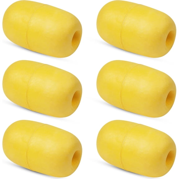 OROOTL Rope Floats Marine Buoy Floats,6pcs Crab Trap Floats Buoy Fishing Marker Buoys Oval Water Floats Ski Rope Floats for Boats Pool Kayak Crabbing Trail Dock,Yellow