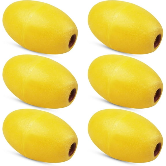 OROOTL Rope Floats Marine Buoy Floats,6pcs Crab Trap Floats Buoy Fishing Marker Buoys Oval Water Floats Ski Rope Floats for Boats Pool Kayak Crabbing Trail Dock,Yellow