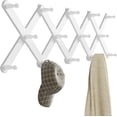 thumbnail image 1 of OROPY Expandable Wood Coat Rack Wall Mount, 14 Peg Accordion Hat Rack – Adjustable Storage Hanger, White, 1 of 6