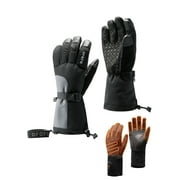 ORORO 3-in-1 Heated Gloves Rechargeable for Men and Women with Battery Pack(Black/Grey,M)