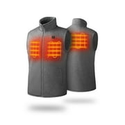 ORORO Fleece Heated Vest for Men with Battery, Battery Powered Heating Fleece Vest Base Layer for Winter Outing (Gray, XL)