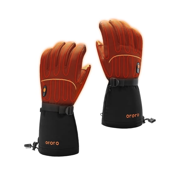 ORORO Heated Gloves Rechargeable for Men and Women with Battery Pack(Black,L)