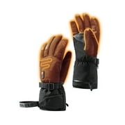 ORORO Heated Mittens Rechargeable for Men and Women with Battery Pack(Black/Orange,M)