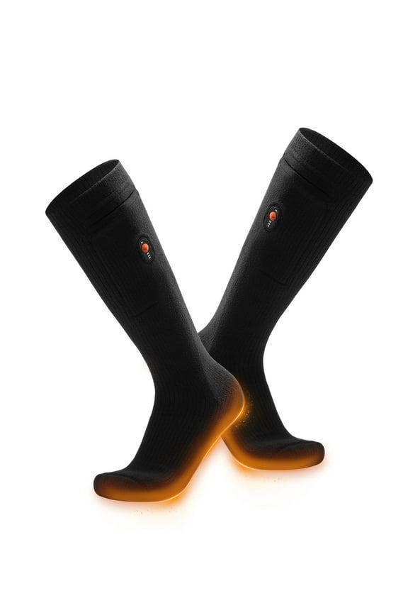 Heated Socks for Men and Women, Unisex Heated Socks Rechargeable for Cold Winter (Black, M)
