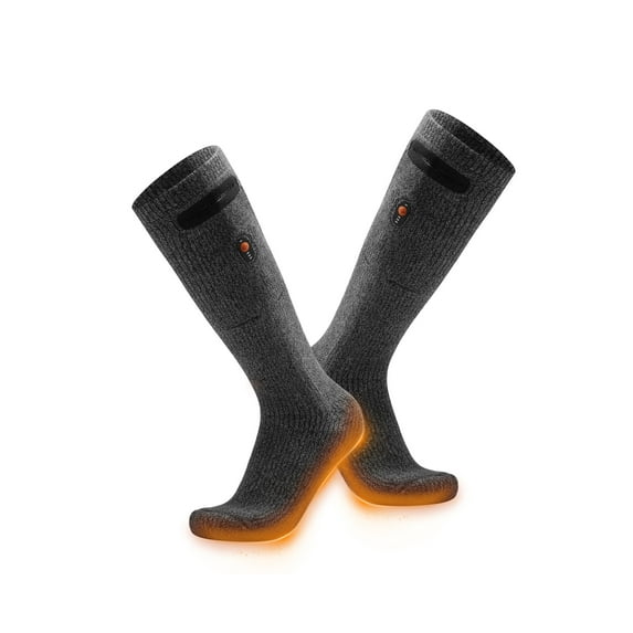 ORORO Heated Socks for Men and Women, Unisex Heated Socks Rechargeable for Cold Winter (Flecking Gray, XL)