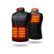 ORORO Heated Vest for Men with Battery, Battery Powered Heating Vest for Hiking Skiing Camping (Jet Black, L)