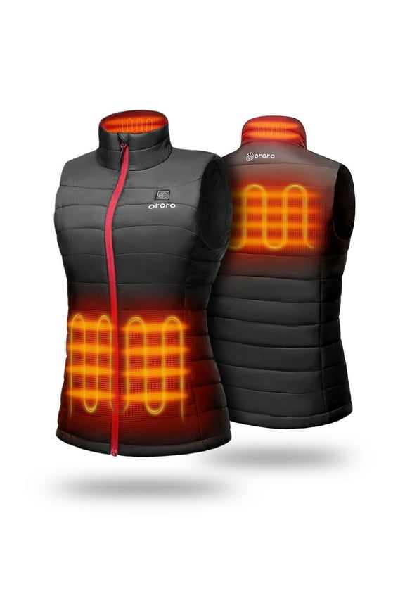 Heated Vest for Women with Battery, Battery Powered Heating Vest for Hiking Skiing Camping (Black, M)