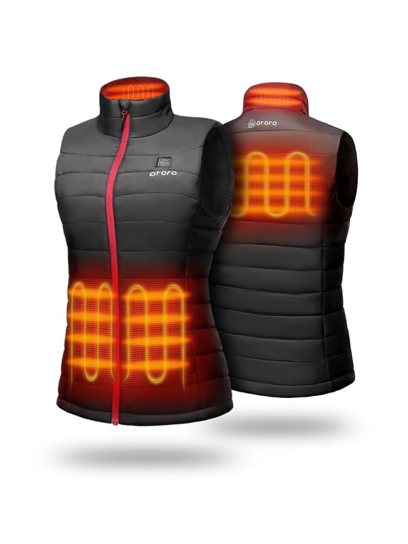 Heated Vest for Women with Battery, Battery Powered Heating Vest for Hiking Skiing Camping (Black, M)