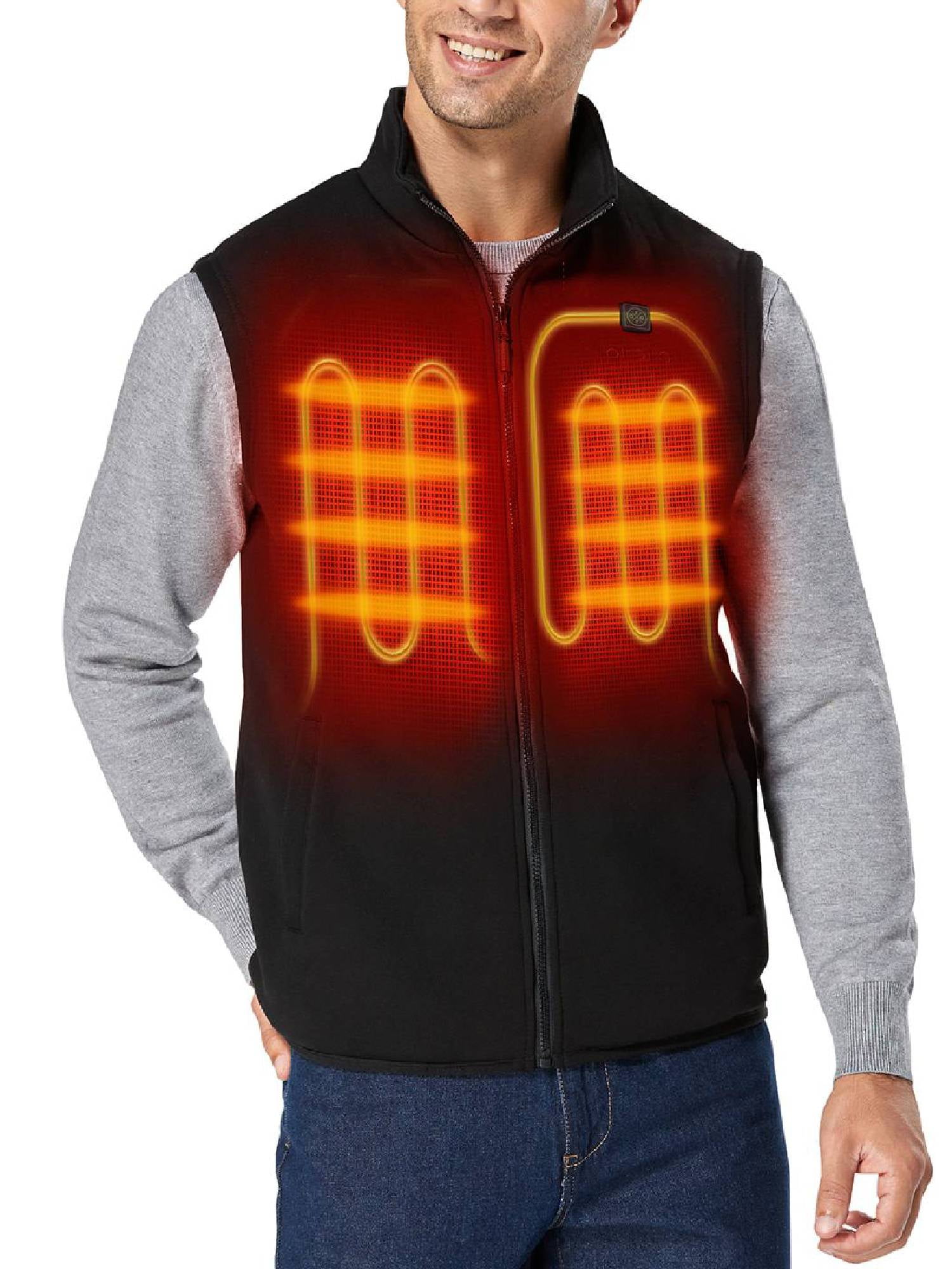 ORORO Men's Heated Fleece Vest with Battery, Fleece Heated Vest Base