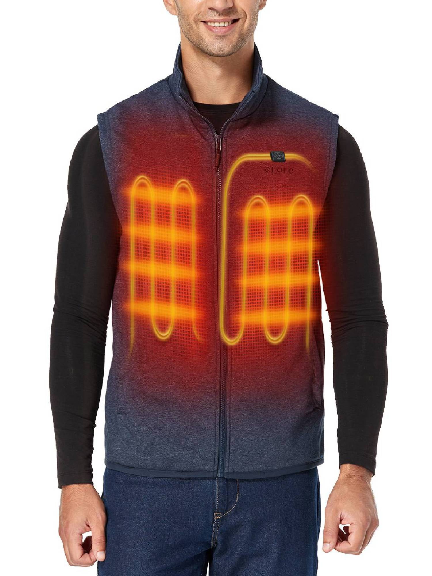 ORORO Men's Heated Fleece Vest with Battery, Fleece Heated Vest Base