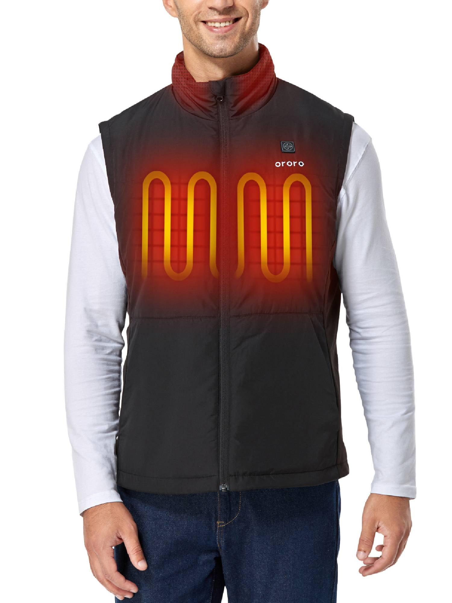 ORORO Men's Heated Golf Vest with Battery Pack, Heated Vest for Golf