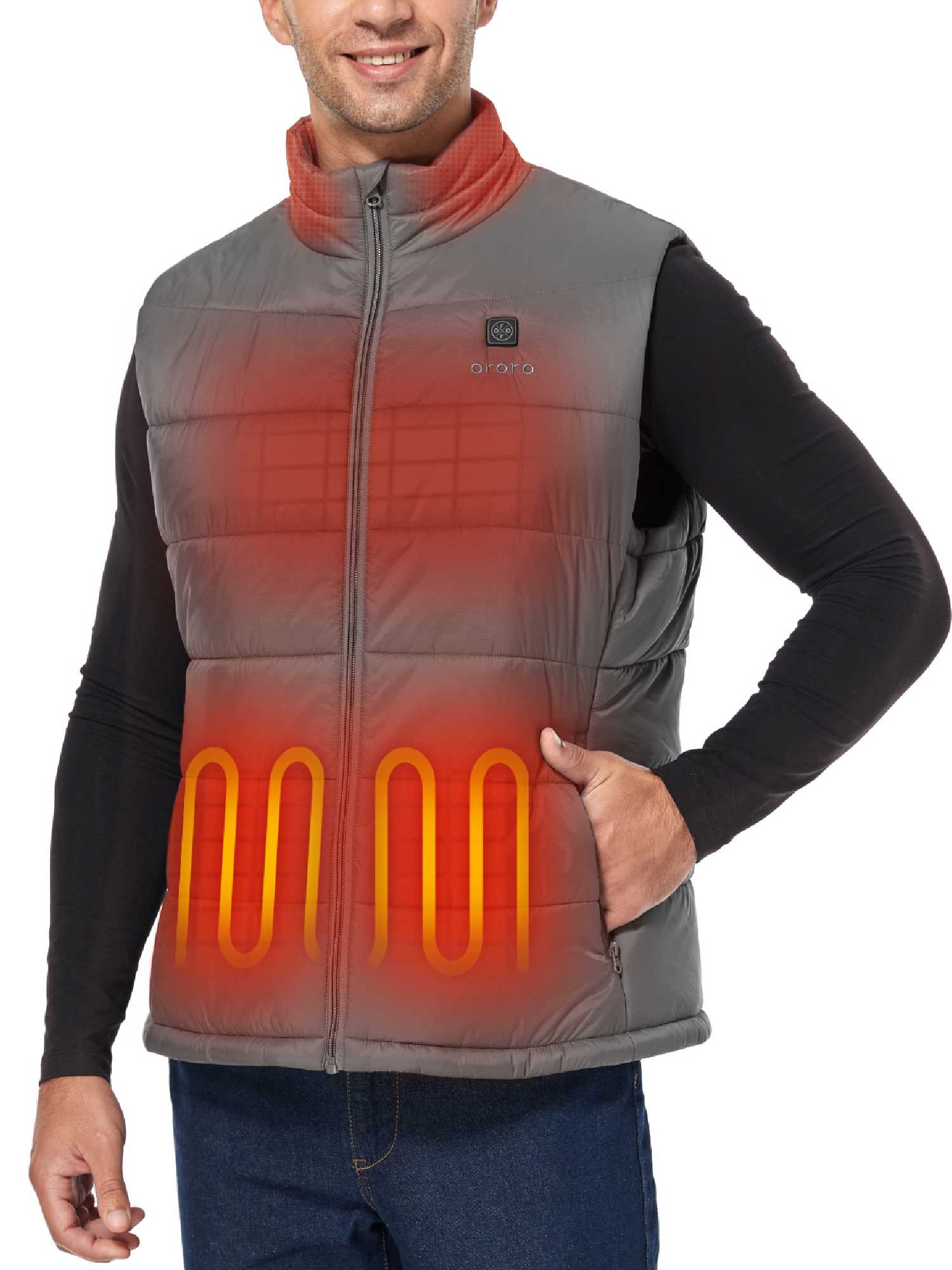 ORORO Men’s Heated Vest with Battery, Heating Vest for Hiking Skiing