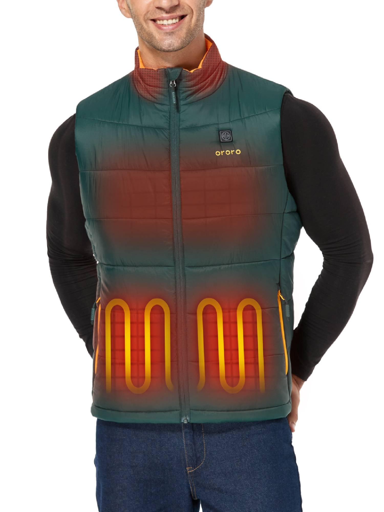 ORORO Men’s Heated Vest with Battery, Heating Vest for Hiking Skiing