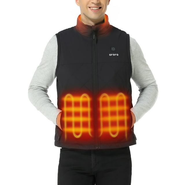 ORORO Men‘s Quilted Heated Vest with Battery, Lightweight Heating Vest
