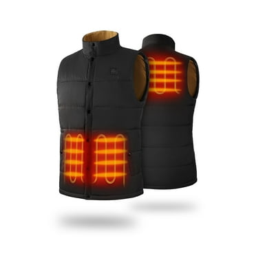 ORORO Puffer Lightweight Heated Vest for Men with Battery, Heating Vest for Winter Outdoors (Black, L)